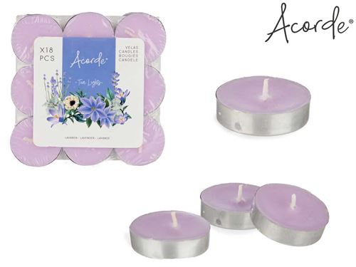 12464 VELA T-LIGHT 18 PÇS LAVANDA