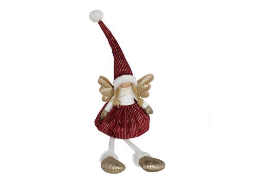 BONECO ANJO NATAL 14LED VERMELHO 22X16X60CM