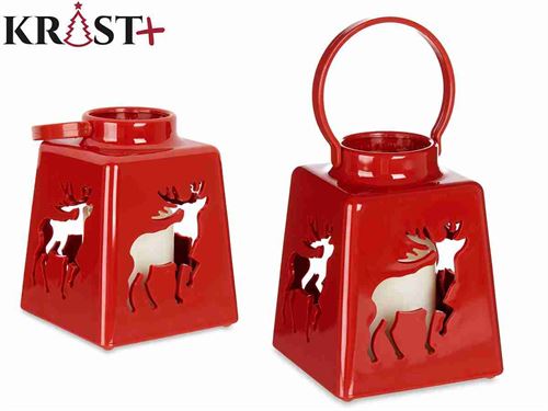 68895 LANTERNA NATAL PVC RENA VERMELHA