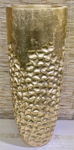 VASO RESINA DOURADO 36X36X90CM 2170/3