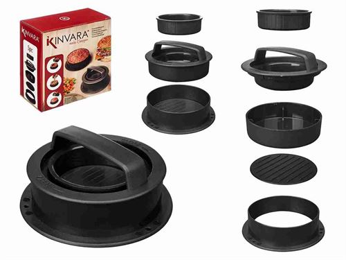 85216 PRENSA PARA HAMBURGUER 3EM1 PLA 12,5 x 12,5 x 5,8 cm.