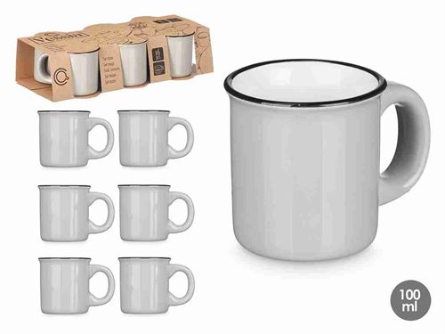 10966 CJ. 6 CHAVENAS CAFE CINZENTO 100ML