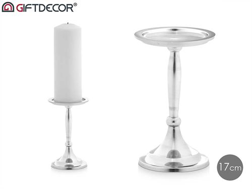 91444 CASTIÇAL METAL PRATA 17CM