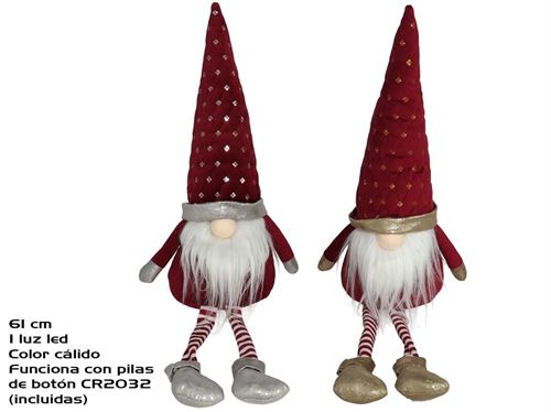 4563 PAI NATAL 1LED VERMELHO 2SRT 20X12X61CM