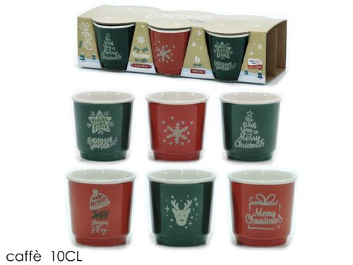 416500 COPO CERAMICA PARA CAFE CJ.6 NATAL