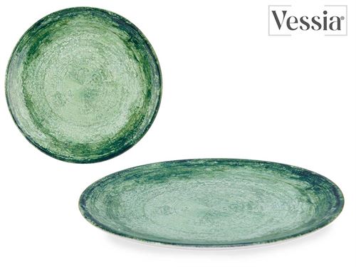 83767 PRATO PORCELANA SOBREMESA 20CM VERDE