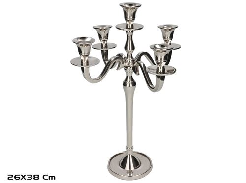 375403 CASTIÇAL METAL NIQUEL 26X26X38CM