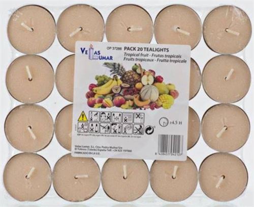 VELA PACK 20 TEALIGHTS TROPICAL FRUIT