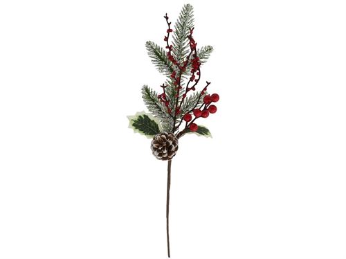 70186 HASTE FRUTAS VERMELHAS E PINHO NEVADO 35CM