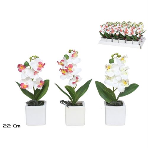 198446 VASO ORQUIDEA ARTIFICIAL 22CM