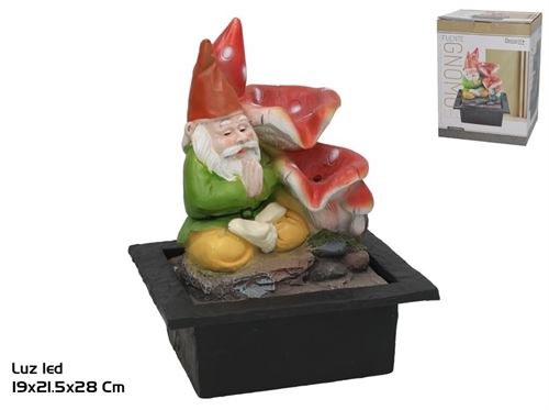 556451 FONTE DE GNOMO COM LED 21,5X19X28CM