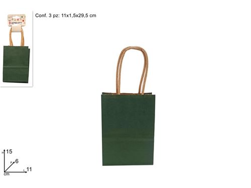 247670 SACO PAPEL VERDE PK3 11X6X15CM