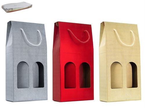 7260 CAIXA VINHO DUPLA C/JANELA 3SORT 18X38.5CM