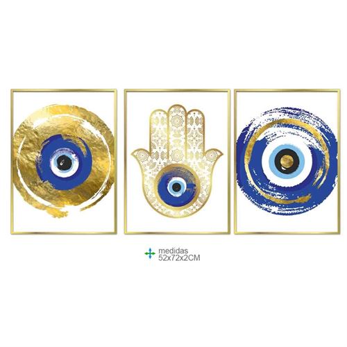 BD-75153 QUADRO TELA OLHO TURCO 52x72x2cm