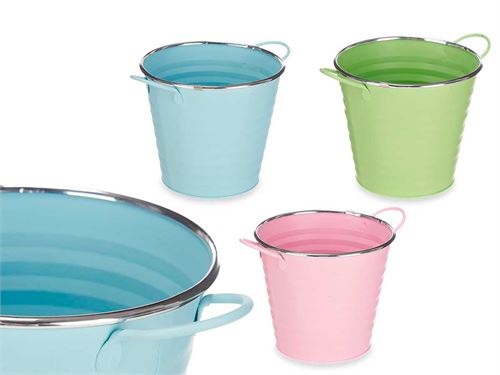 94265 VASO GRD BORDA PRATEADA SORT 3 16X22X15CM