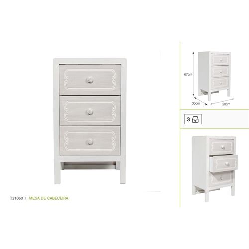 P070193459 MESA CABECEIRA T31060-BRANCO 38X30X67CM