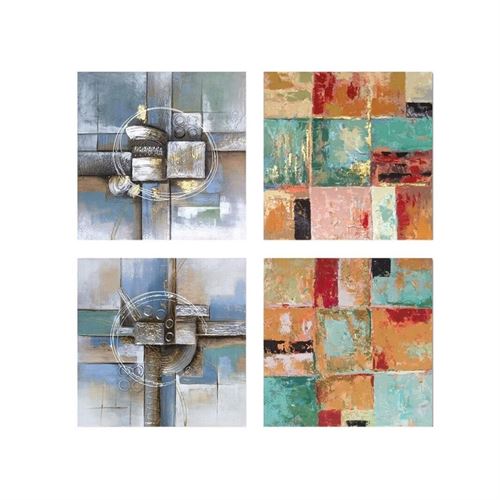 89154 QUADRO GEOMETRIC 80X80X3CM 4 SORT.