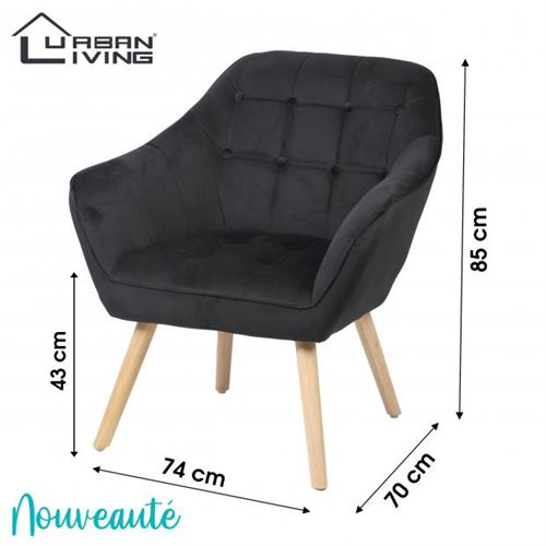 152049 CADEIRAO VELUDO PRETO 74X70X85CM