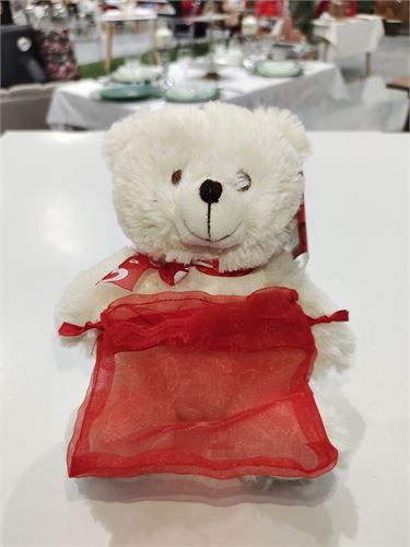 URSO PELUCIA C/SACO ORGANZA 18CM