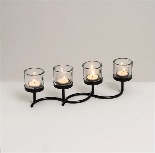 805172 CASTIÇAL. METAL PRETO 35 X 7 X 12 CM