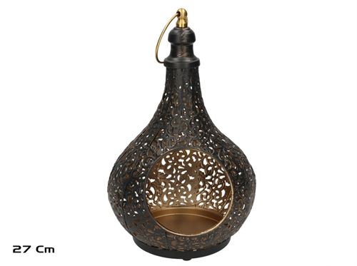 433189 PORTA VELA VÉNUS PRETO/DOURADO 17X17X27CM