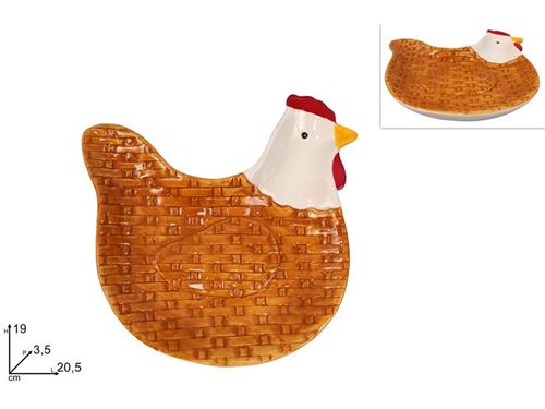 25200 BANDEJA CERAMICA GALINHA 20,5X19CM
