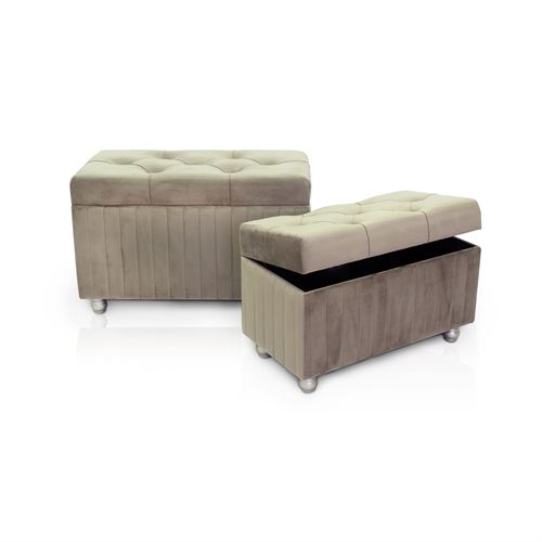 PUFF/BAU TAUPE SET2 82X42X52/70X36X43