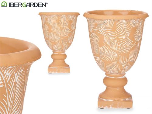 VASO TERRACOTA GRANDE FOLHAS 17X25