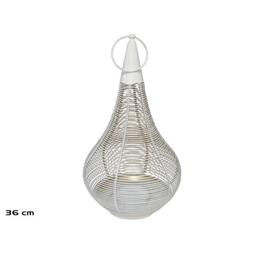 208763 LANTERNA BRANCA E DOURADA 19.5X19.5X36CM REKHA
