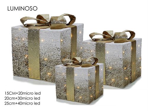 EMBRULHO NATAL LUMINOSO SET3 OURO 90LED