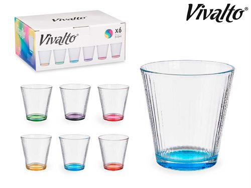 COPO VIDRO RISCAS 310ML TRANSPARENTE X6