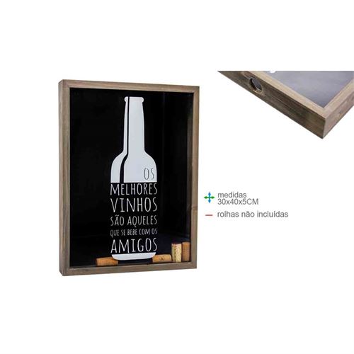 BD-74428 Quadro Rolhas Madeira/Vidro 30x40x5cm
