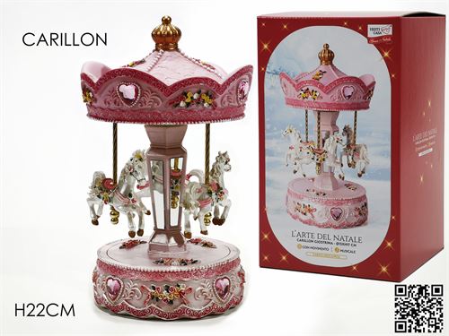 423513 CARROSEL NATAL CAVALO ROSA