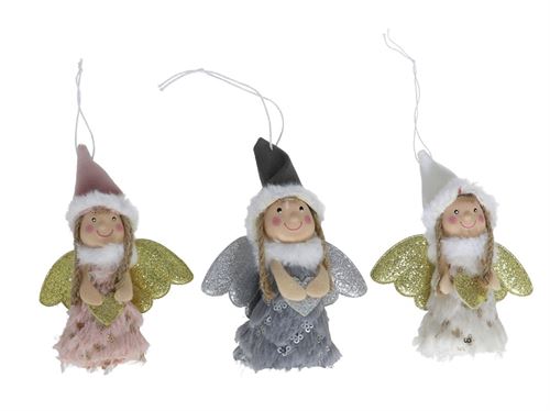178806 ANJO PENDURAR CORAÇAO 3SORT 12CM