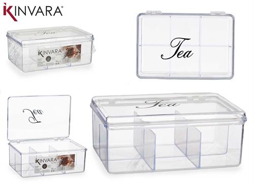 42071CAIXA ORGANIZADORA 6DIV TAMPA 21,5 x 15 x 9 cm.