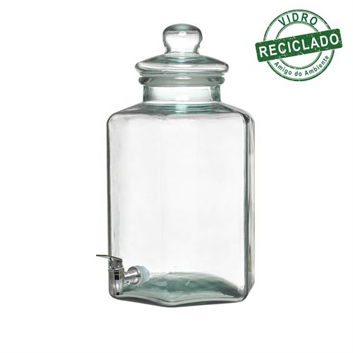 POTE HEXAGONAL VIDRO C/TORNEIRA 11,5L