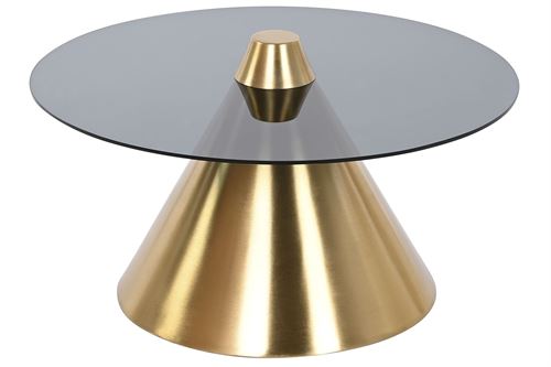MB-207964 MESA AUXILIAR METAL VIDRO 60X60X30CM DOURADO