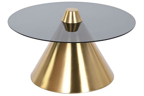 MESA AUXILIAR METAL VIDRO 60X60X30CM DOURADO