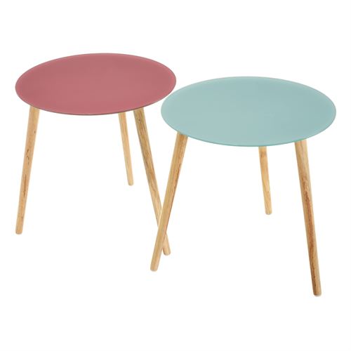803046 MESA 2/C CRISTAL-MADEIRA 40 X 40 X 40 CM