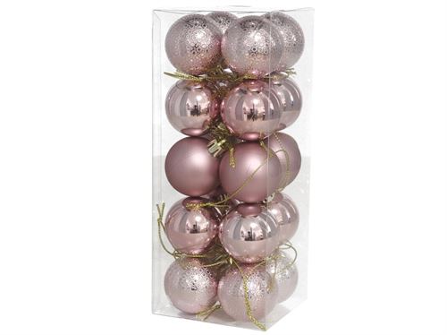 60245 SET 20BOLAS 4CM ROSA