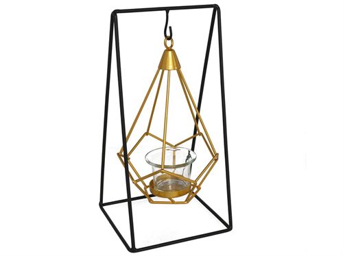 038759 PORTA VELAS LUXE 13X13X26CM