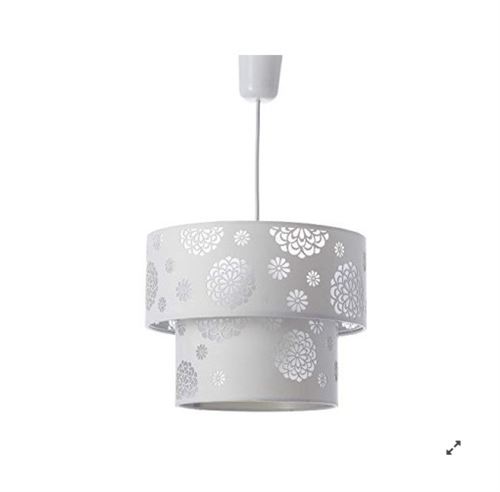 93243 CANDEEIRO TECTO POLIESTER E PVC BRANCO 30X30X23CM