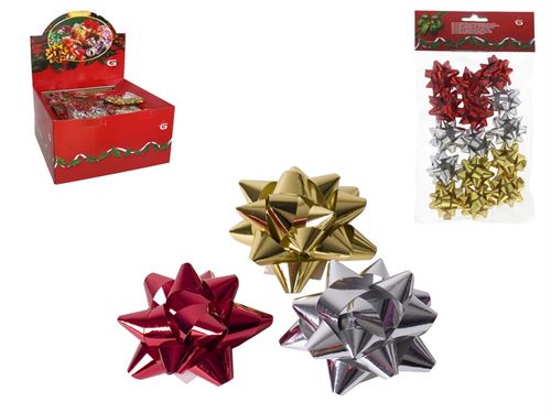 2793 SET 15 LAÇOS ESTRELA AUTOADESIVOS 4CM