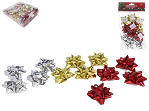 212809 SET 12 LAÇOS ESTRELA AUTOADESIVOS 5.5CM