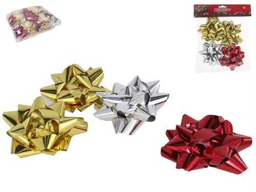 213387 SET 4 LAÇOS ESTRELA AUTOADESIVOS 11CM 3S