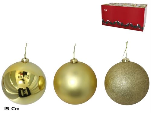 355117 BOLA NATAL OURO 15CM 3 SORTIDOS