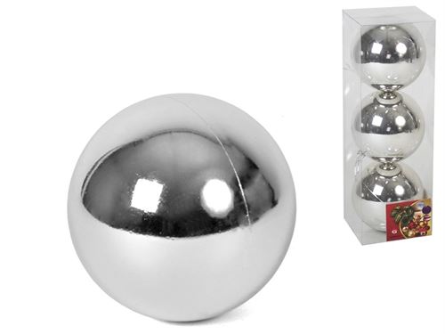 499859 BOLAS DE NATAL SET3 PRATA 10CM