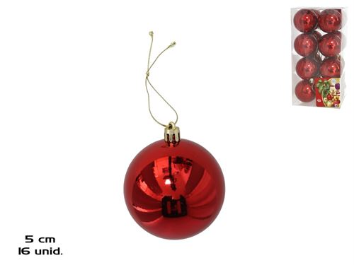 499910  BOLAS DE NATAL SET16 VERMELHO 5CM