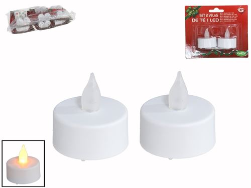 589611 VELAS CHÁ SET2 LED 4X4CM