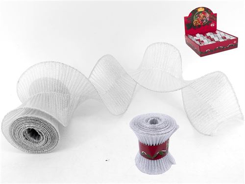 676656 FITA ESPIRAL ORGANZA PRATA 10X180CM